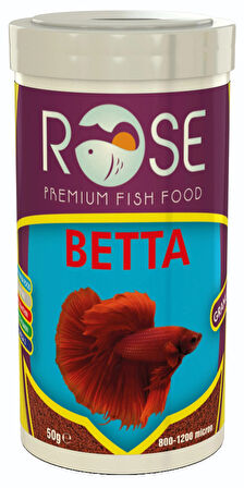 Betta Granules astaksantin 125ml, Rose 100ml Beta Balığı Yemi, Multivitamin