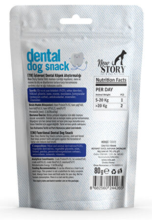 Avida 12li Sticks, New Story 80gr Dental Köpek Ödül Çubuğu Ağız Diş Eti Anti Tartar Koku Azaltıcı