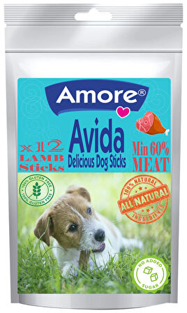 Kuzu Etli Kemik Şeklinde 2x80gr Yumuşacık Köpek Ödül Maması, Avida 12li Dog Lamb Sticks