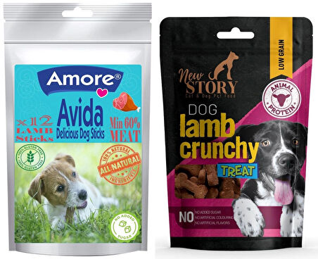 Avida 12li Dog Lamb Sticks, Kemik Şeklinde 80gr Yumuşacık Köpek Ödülü Lamb Crunchy