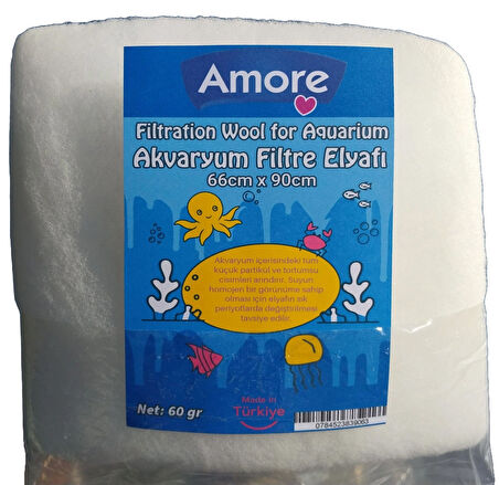 Akvaryum 60GR Silikonsuz Filtre Elyafı 66CM x 90CM Soffice