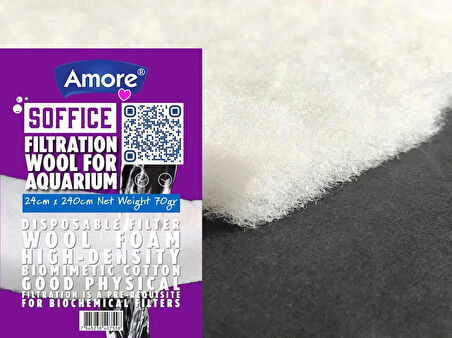 Akvaryum 70gr Silikonsuz Filtre Elyafı 24x240cm Soffice