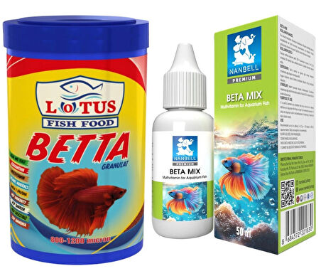 Lotus Beta 100ml Balık Yemi Kutu, Mix Multivitamin 50cc