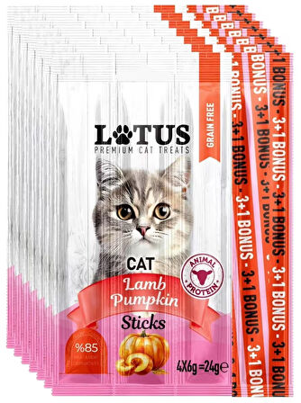 Kuzu Etli Bal Kabaklı 7 adet 4lü Leziz Kedi Sticks Lamb Ödül Çubukları %85 Et ve Türevleri
