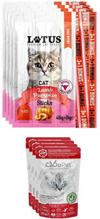 Lotus Kuzu Etli Bal Kabaklı 4 adet 4lü Kedi Sticks Ödül Çubukları, 4 Beef Punch