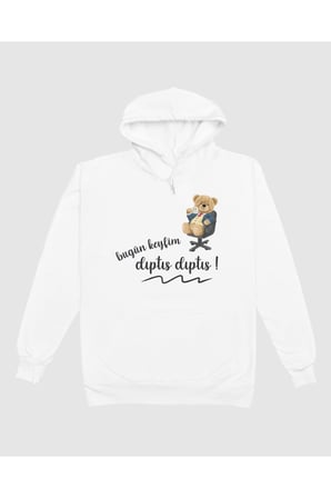 Bugün Keyfim Dıptıs Dıptıs Teddy Bear Kapüşonlu Sweatshirt Hoodie Unisex Yetişkin