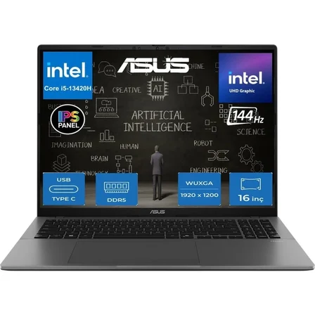 Asus Vivobook S16 S3607VA Intel Core I5 13420H 32GB Ram 1tb SSD Windows 11 Pro 16" 144Hz Wuxga Yapay Zeka Destekli Taşınabilir Bilgisayar RP045