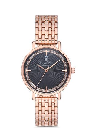 Siyah Kadran Rose Gold Metal Kordon Kadın Saati