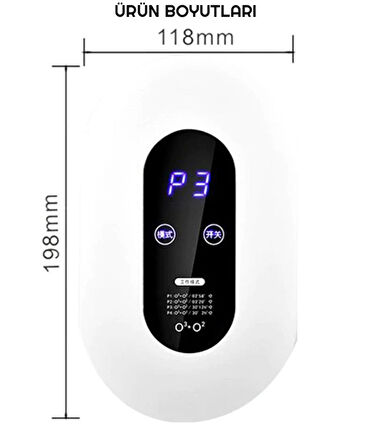 Exeo O3 Ozon Jeneratörü Hava temizleyici Sterilizatör Taşınabilir