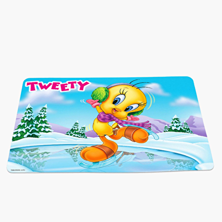 Gifi Tweety Kar 31,5x45 cm Dikdörtgen Çok Renkli Silinebilir Desenli Amerikan Servis Takımı Tek Kişilik