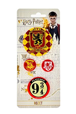 G Gifi Rozet & Broş Harry Potter Gryffindor 4 adet WarnerBros. Lisansl