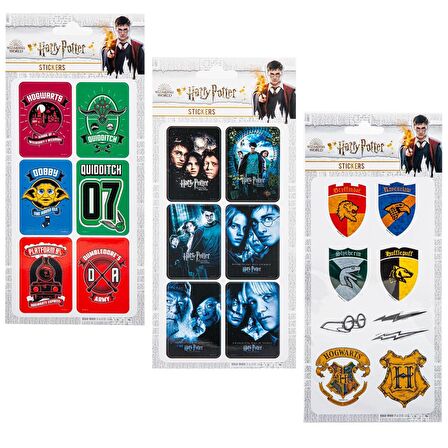 Sticker 3'lü Set Harry Potter Lisanslı Etiket Özel Tasarım