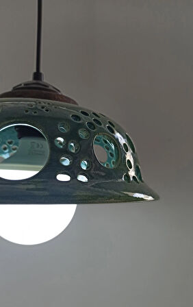 Sarkıt Lamba, Artistik - Çap: 27 Cm, Avize,sarkıt, Seramik, E27 Duy Tesisatlı,