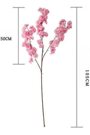 Yapay Çiçek Bahar Dalı Japon Kiraz Çiçeği 90 Cm Pembe