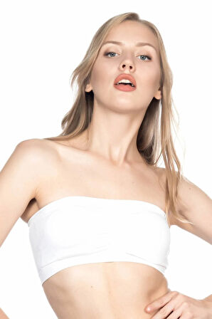 Kadın Siyah Dikişsiz Pedli Straplez Korse Büstiyer 4022