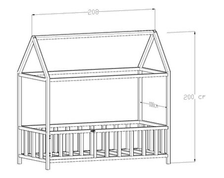 Giyayo Wood's Teddy Montessori Yatak Çam Kapılı 100*200