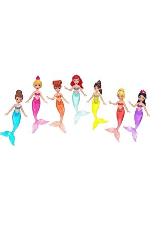 Disney Prenses Bebekleri 7'li Set Hlw96 Ariel Ve Kız Kardeşleri Oyun Seti Oyuncak 7li Deniz Kızı