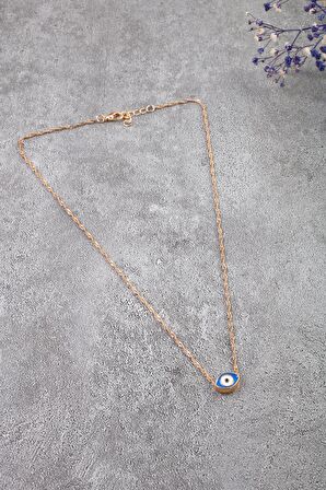 Soobepark Göz Tasarım Kadın Zincir Kolye Gold