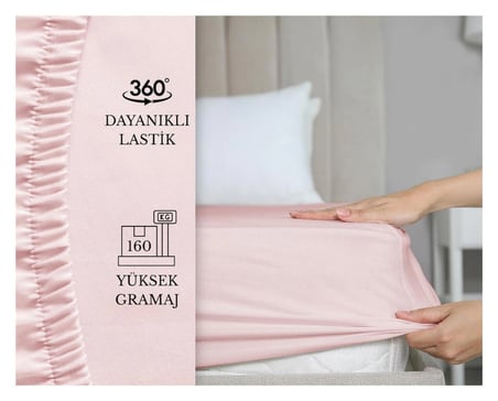 160x200 Ölçü Yastık Kılıflı , Lastikli Çarşaf Takımı %100 penye