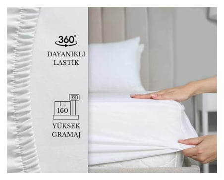 140x200 Ölçü Yastık Kılıflı , Lastikli Çarşaf Takımı %100 penye