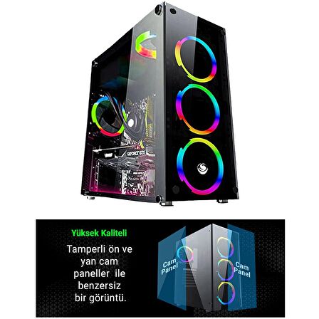 Zeiron Rsx50 AMD 5600X 16 GB DDR4 RAM 256 GB SSD NVIDIA GeForce GTX 1650 FreeDos Masaüstü Bilgisayar 