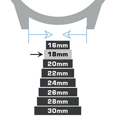 Siyah Saat Kordonu Kayış 18mm