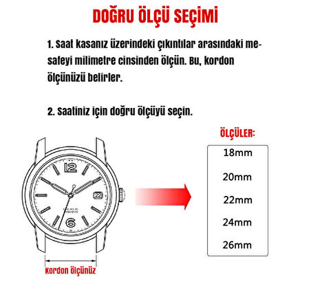 Siyah Saat Kordonu Kayış 18mm