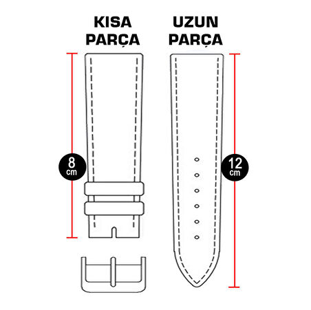 Siyah Saat Kordonu Kayış 18mm