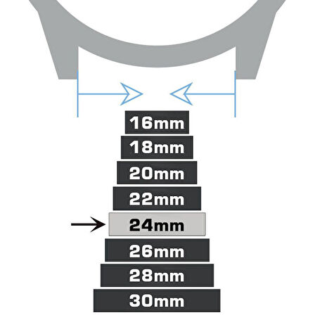 Siyah Saat Kordonu Kayış 22mm