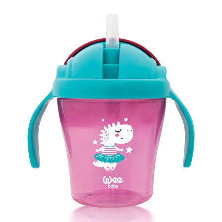 Wee Baby Pipetli Bardak 200 ml - PEMBE