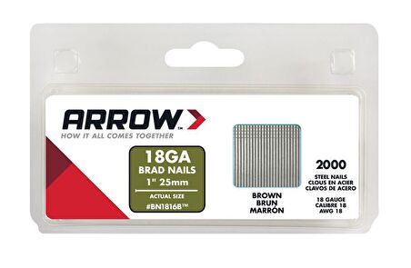 Arrow BN1816 25mm 2000 Adet Profesyonel Kesik Başlı Çivi 