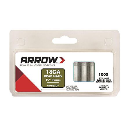 Arrow BN1820 32mm 1000 Adet Profesyonel Kesik Başlı Çivi 