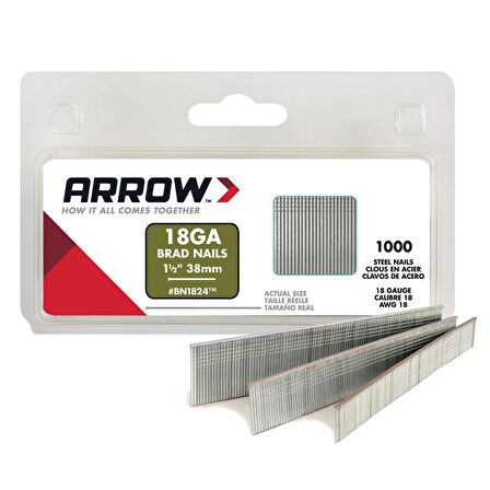 Arrow BN1824 38mm 1000 Adet Profesyonel Kesik Başlı Çivi 