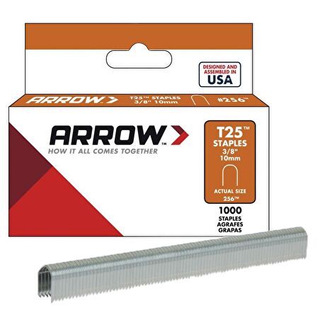 Arrow AR256 10mm 1000 Adet Profesyonel U Tipi Zımba Teli 