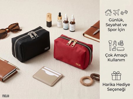 FRELSO Mini Makyaj Çantası Kozmetik Seyahat Valizi Çanta Organizeri Küçük Mini Boy Düzenleyici
