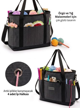 Frelso Örgü Çantası Omuz Askılı Örgücü Çantası Organizer