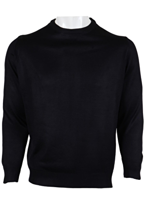 Erkek Kazak Klasik Normal Kesim Yünlü RAR00493 Lacivert Lacivert-XL