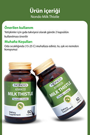 Nondo Vitamins Advanced Milk Thistle 60 Kapsül
