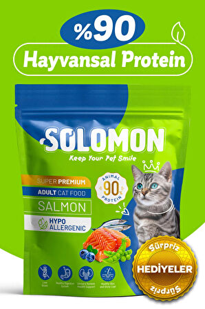 Yetişkin Somon'lu Süper Premium Kedi Maması 1,5 Kg - Hipoalerjenik - Düşük Tahıllı