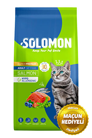 Yetişkin Somon'lu Süper Premium Kedi Maması 9 Kg - Hipoalerjenik - Düşük Tahıllı