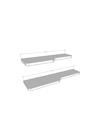 Modern 2'li Çok Amaçlı Duvar Rafı Organizer %100 MDF Kitaplık Mutfak Banyo Rafı DRF03