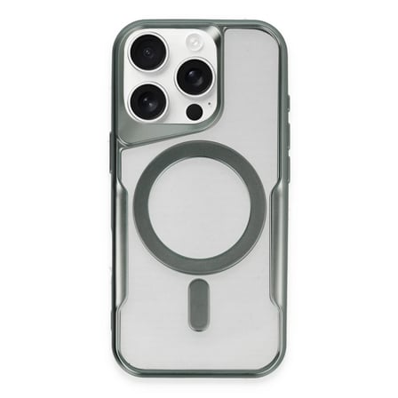 Apple iPhone 16 Pro Max Kılıf Boyi Magsafe Silikon Kapak - Yeşil