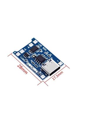 Tp4056 Lityum Pil Şarj Modülü - 5v/1a - Type C