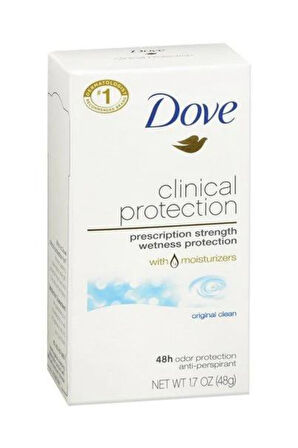 Dove Clinial Protection With 1/4 Moisturizers Orginal Clean Antiperspirant (48hr) Kadın Deodorant 1,7 oz 48gr