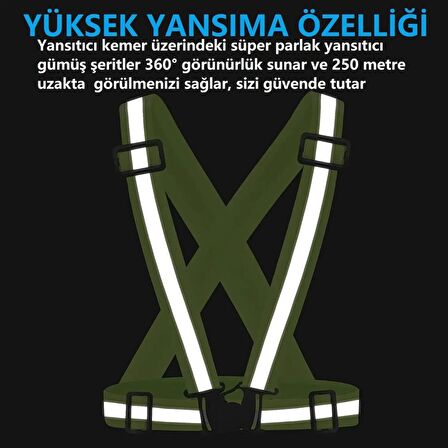 Yate10 Fosforlu Motorsiklet,Spor Kemeri Yeşil-Turuncu