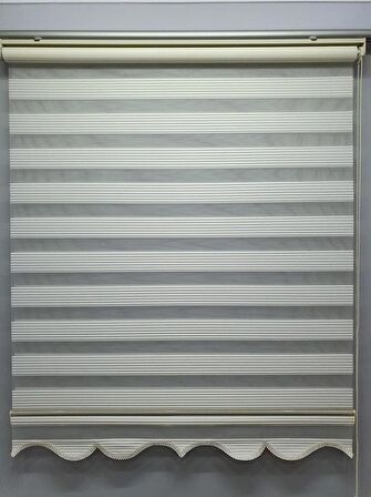 BBB Dar Pliseli Stor Zebra Perde Krem MZ321