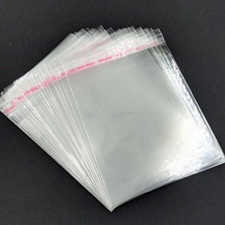 30x45+5 cm (30*50) 50 Adet-Şeffaf Bantlı Yapışkanlı Jelatin Poşet