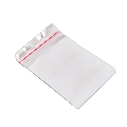 10x20+5 cm. (10*25) Şeffaf Bantlı Jelatin - Yapışkanlı Poşet 100 Adet