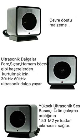 Fare Kovucu, Haşere Kovucu, Böcek Kovucu 120 M2 Etkili Ultrasonic Sistem