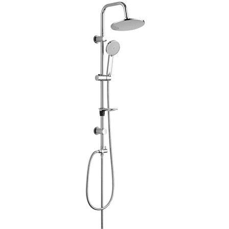 ECA Delta Banyo Bataryası+T-MAY Banyo Lidya Oval Tepe Duş Takımı Seti Paslanmaz Krom